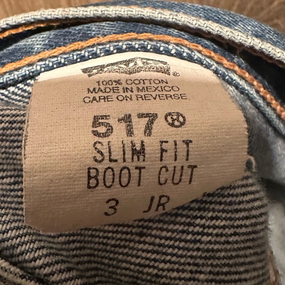 Y2K Vintage Levi’s 517 Low Rise Slim Fit Boot Cut Dark Wash Jeans Size 3 Jr - Picture 4 of 4